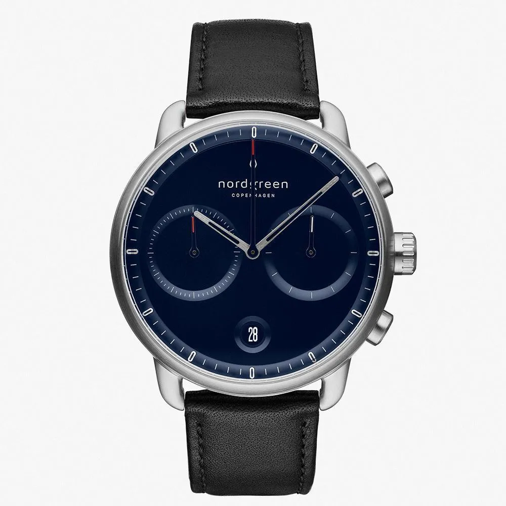 Pioneer | Navy Dial - Black Vegan Leather