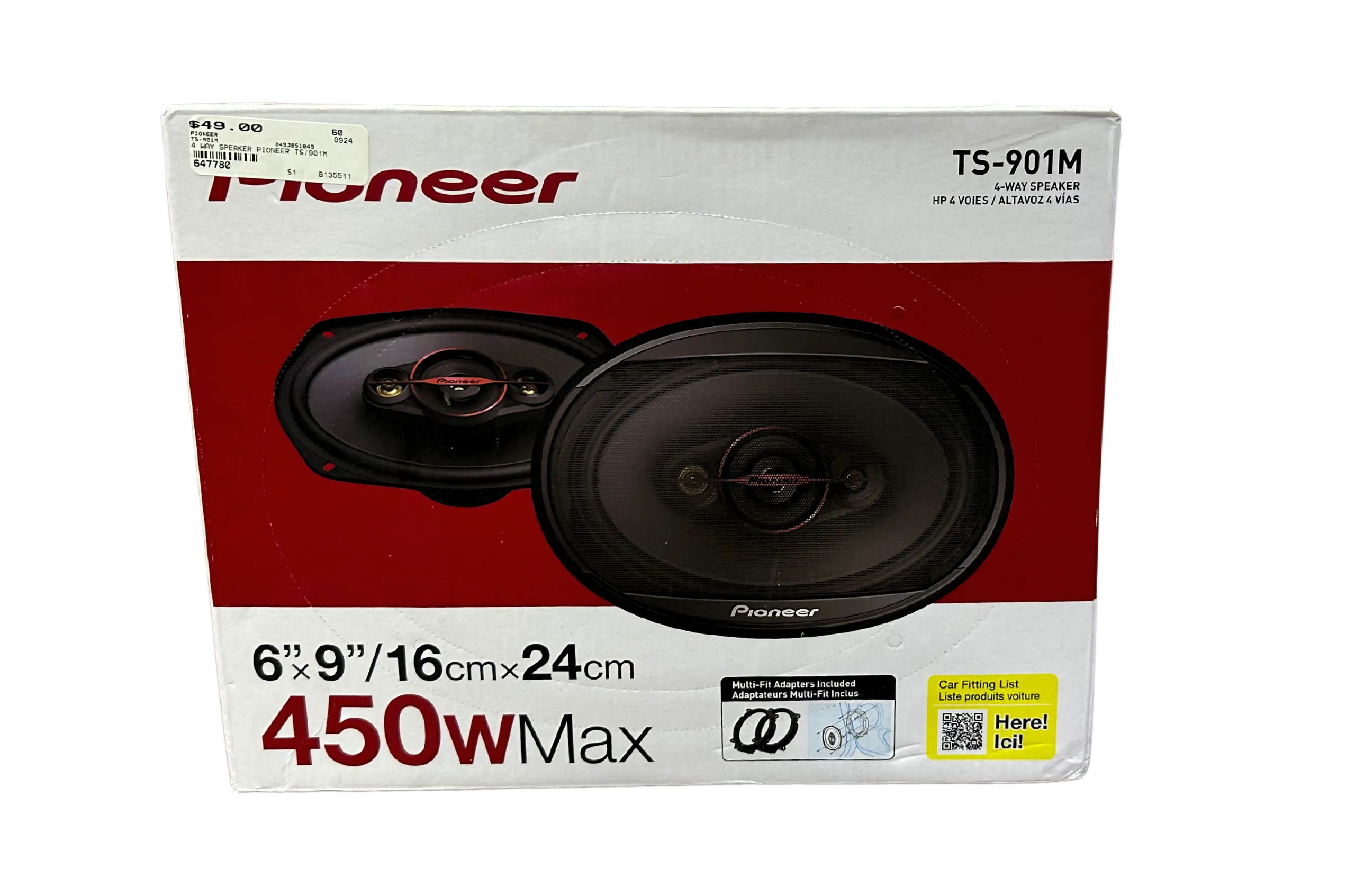 Pioneer TS-901M 6"x9" 4-Way Full Range Coaxial Car Stereo Speakers