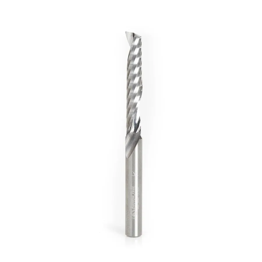 Plastic Cutting Spiral 'O' Flute CNC Router Bit | 1⁄4 Dia x 1 1⁄2 x 1⁄4 Shank x 3" Long Up-Cut | 51413 | 738685514139