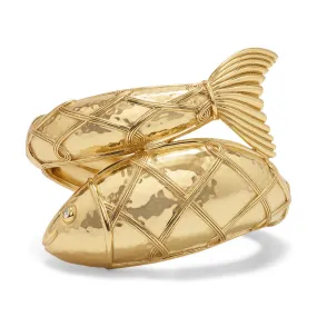 Poisson Hinged Bangle, S/M - Gold