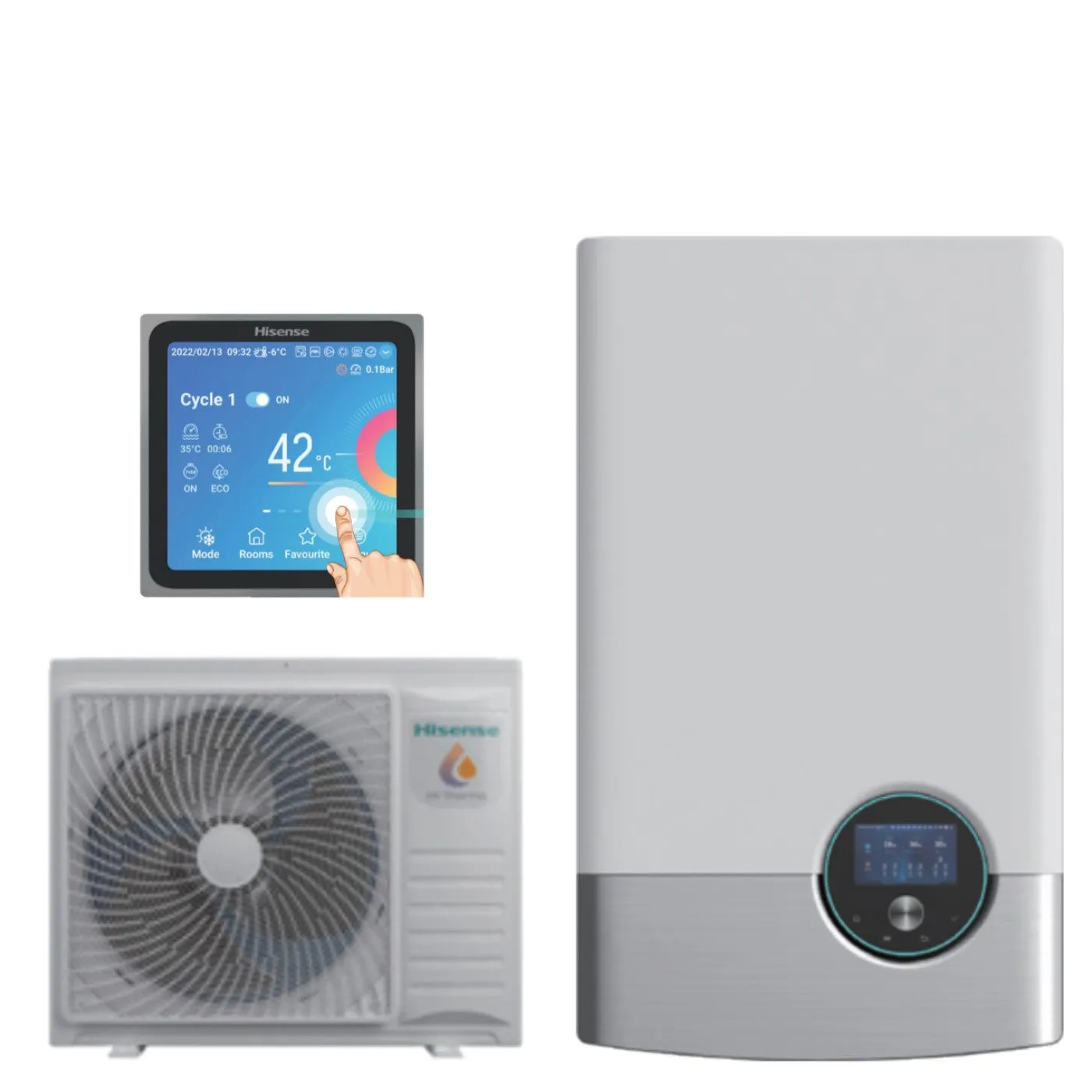 Pompa di Calore Splittata Monoventola Aria/Acqua Hisense Hi-Terma 12 kW AHM-120HCDSAA AHW-120HCDS1 R-32 Wi-Fi Optional con Comando Incluso