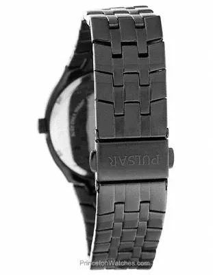 Pulsar Mens Dress Sport Watch - Black Dial with Black IP Case and Bracelet