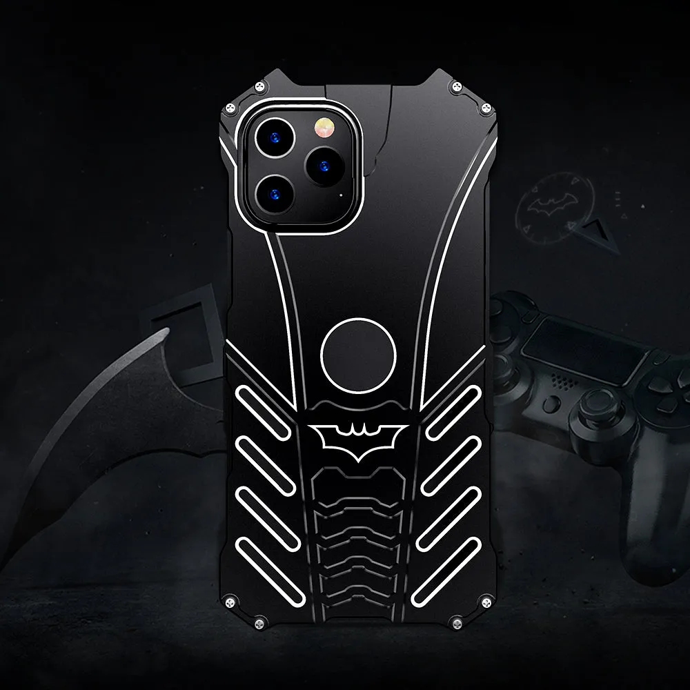 R-Just Batman Shockproof Aluminum Shell Metal Case with Custom Batarang Stent