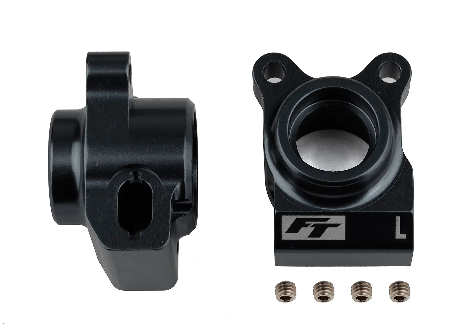 RC10B6.2 FT Rear Hubs, black aluminum (ASS91878)