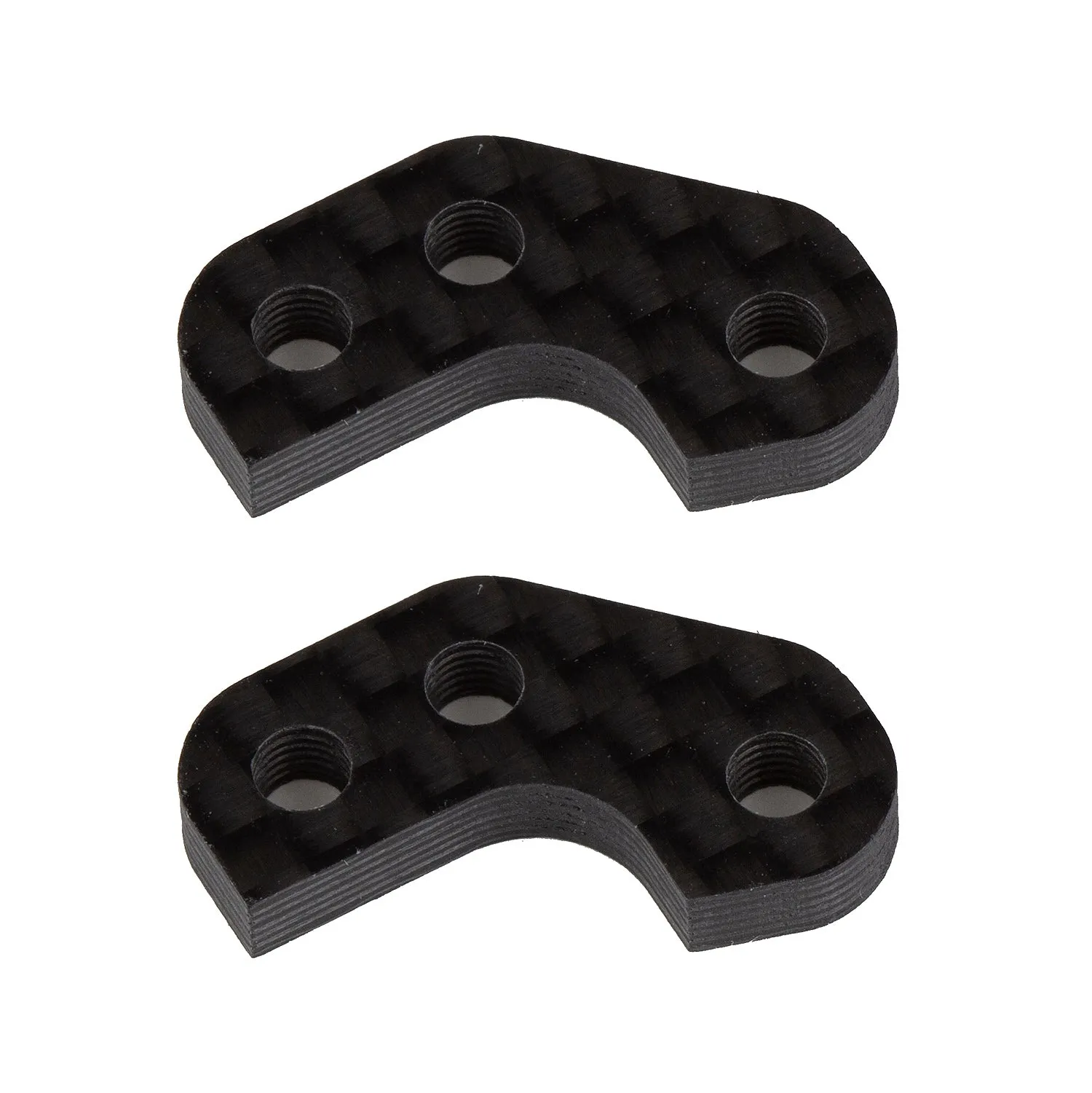 RC10B7 FT Caster Block Link Mount Set, -3mm, carbon fiber (ASS92470)