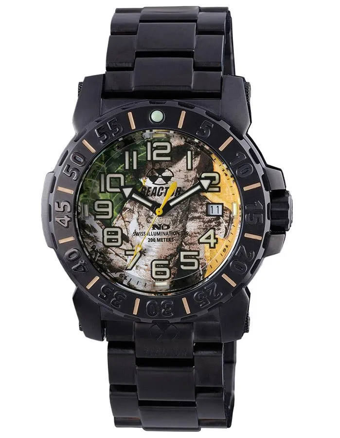 Reactor Mens Trident 2 - Black Metal - Real Tree Camo Dial - Never Dark - 200M