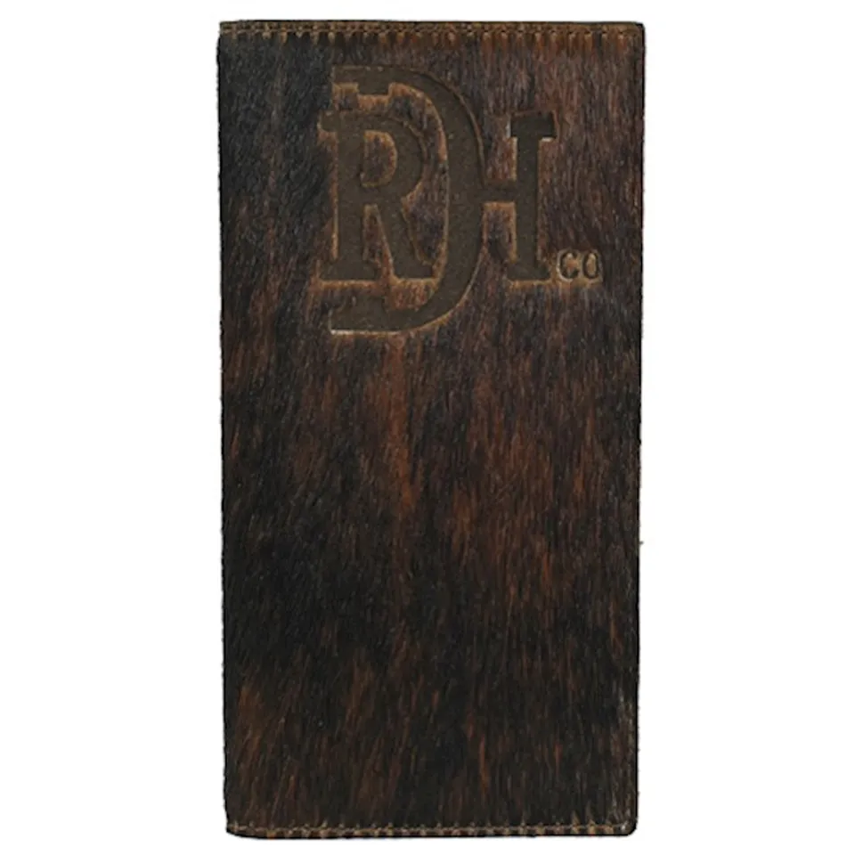 Red Dirt Western Mens Wallet Rodeo Leather Brindle Hair Logo Brown 22228876W5