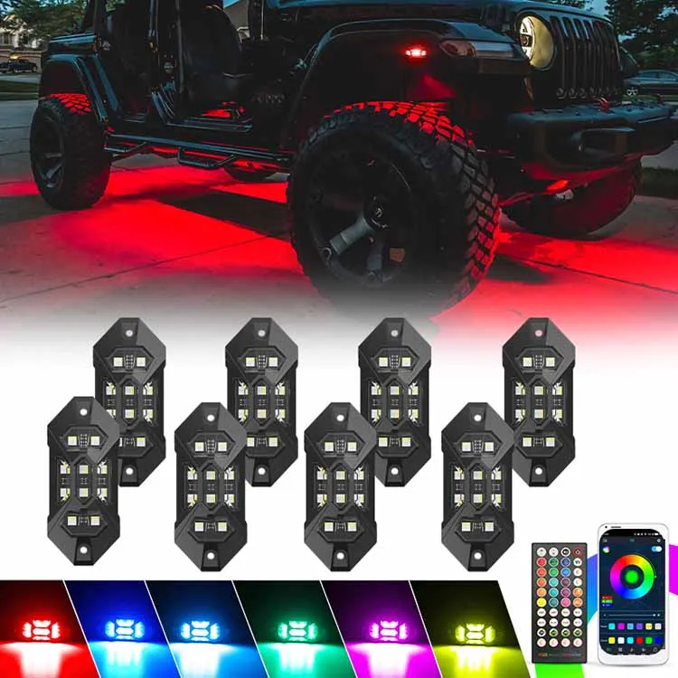 RGB-W LED Rock Lights for Trucks | Wireless Control