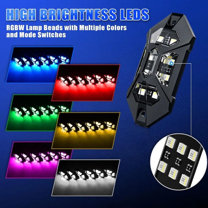 RGB-W LED Rock Lights for Trucks | Wireless Control