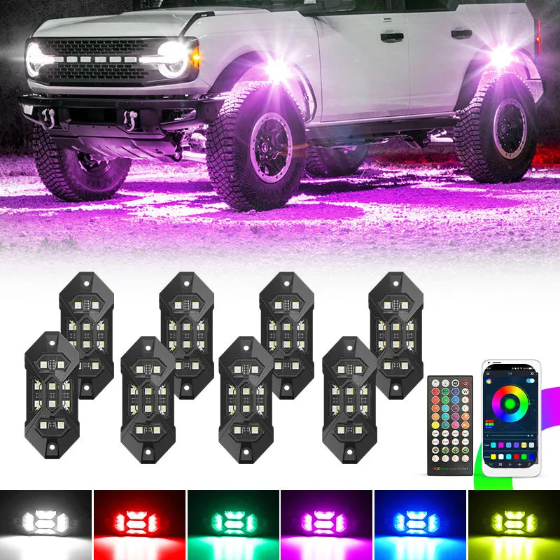 RGB-W LED Rock Lights for Trucks | Wireless Control