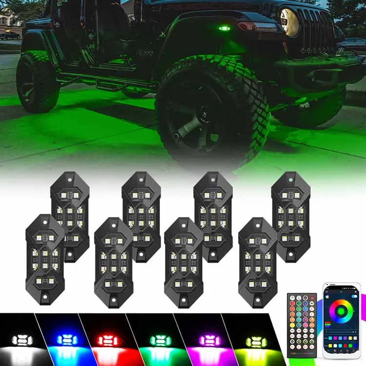 RGB-W LED Rock Lights for Trucks | Wireless Control