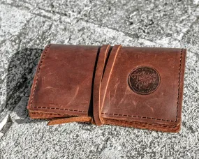 Rolling tobacco pouch | handmade from brown leather