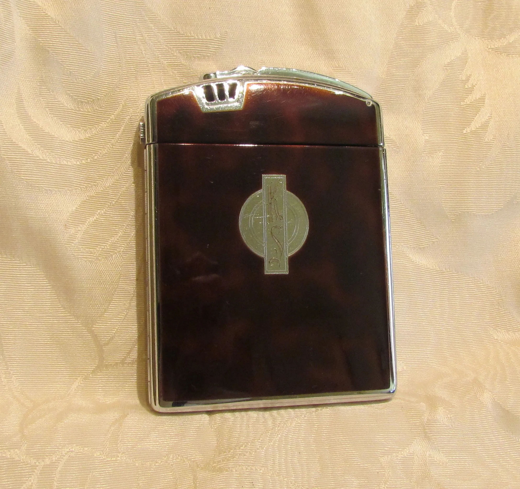 Ronson Twenty Case Lighter Vintage Art Deco Enamel Cigarette Case