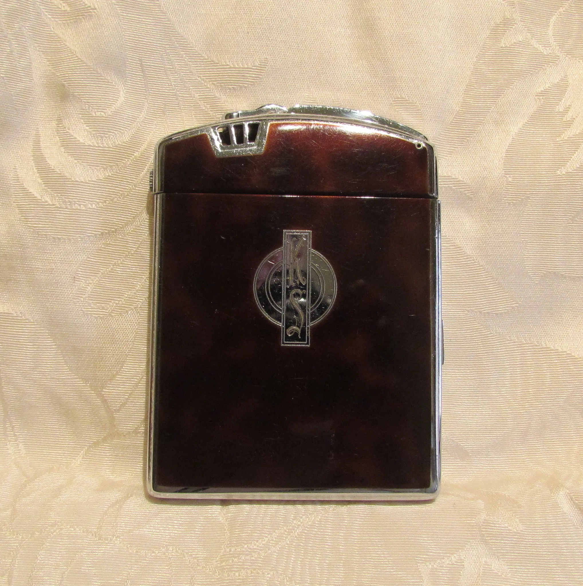 Ronson Twenty Case Lighter Vintage Art Deco Enamel Cigarette Case