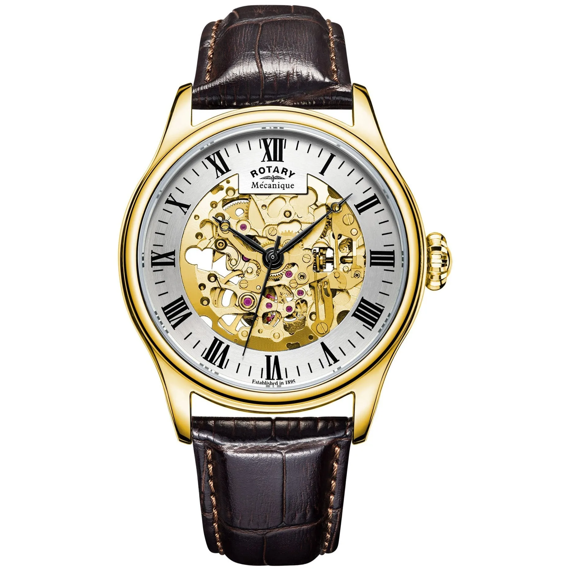 Rotary Greenwich Skeleton Men's Gold Watch GS02941/03