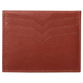 Saffiano Credit Card Wallet Brown