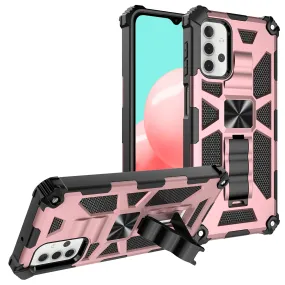 Samsung Galaxy A32 5G Case [Military Grade] Ring Car Mount Kickstand Hybrid Hard PC Soft TPU Shockproof Protective Case - Rose Gold