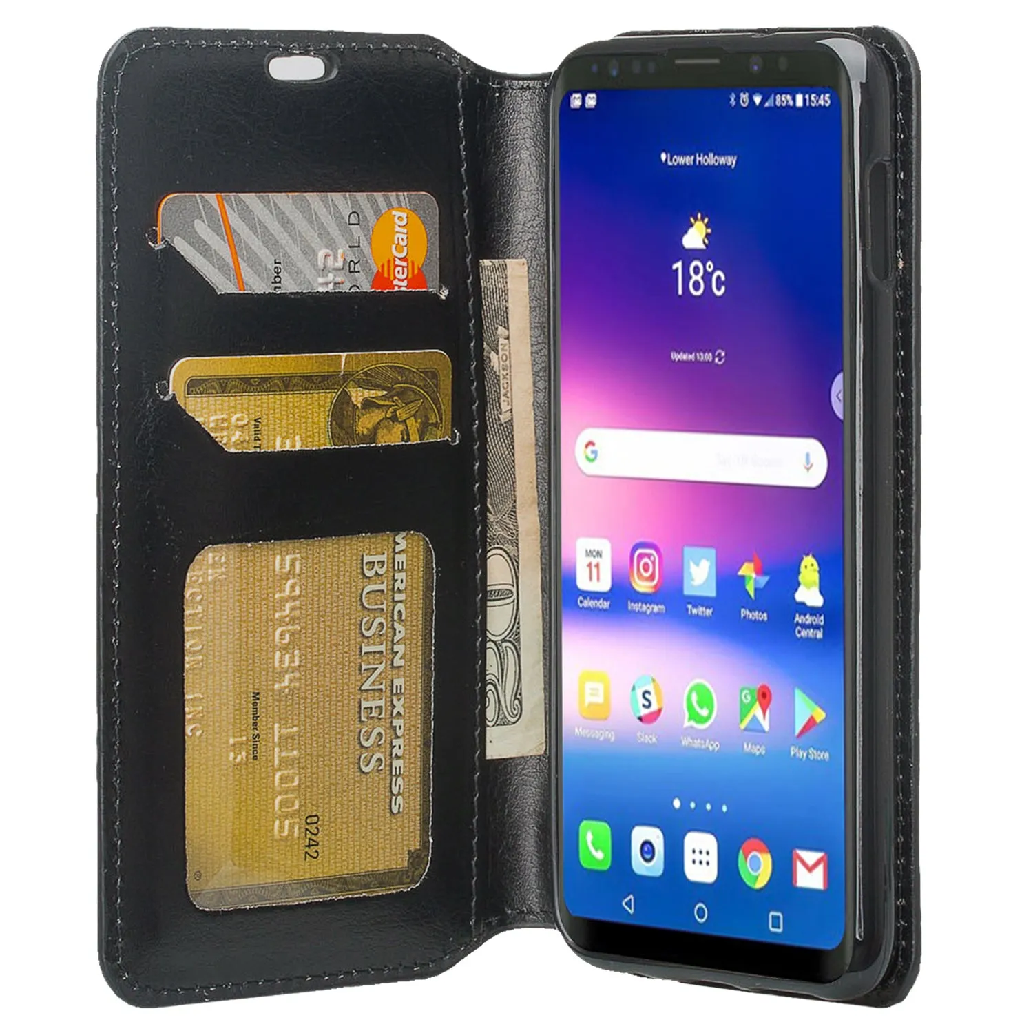 Samsung Galaxy S10e Case, Pu Leather Wallet Case [Kickstand] with ID & Credit Card Slots for Galaxy S10e - Black