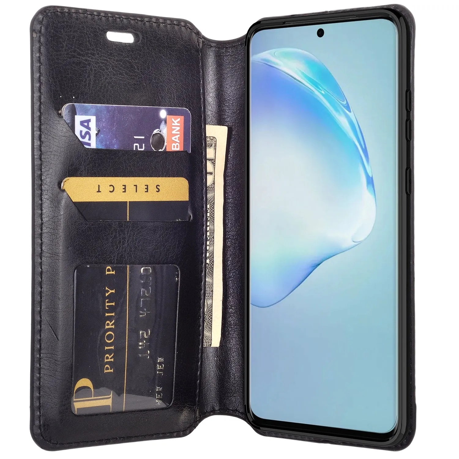 Samsung Galaxy S20 Ultra Case, Galaxy S20 Ultra Wallet Case, Pu Leather Wallet Case [Kickstand] with ID & Credit Card Slots for Galaxy S20 Ultra  - Black