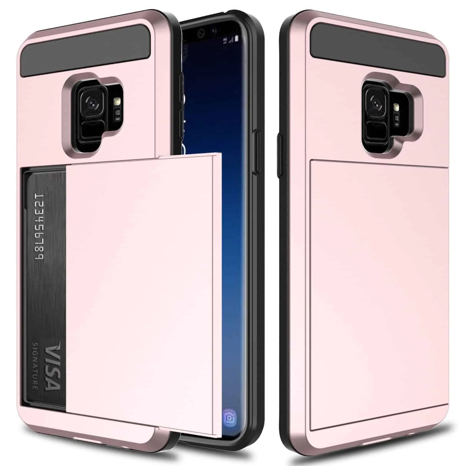 Samsung Galaxy S9 Plus Credit Card Case Rose Gold