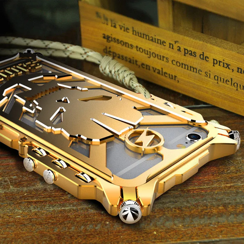 SIMON Mechanical Arm Skull Punk Premium Aluminum Metal Bumper Shockproof Case Cover