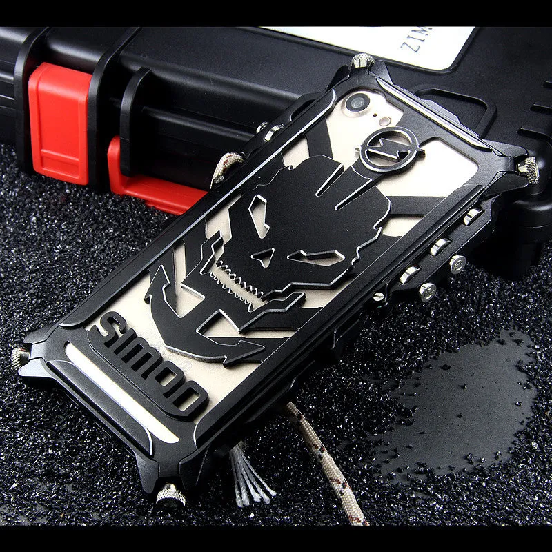 SIMON Mechanical Arm Skull Punk Premium Aluminum Metal Bumper Shockproof Case Cover