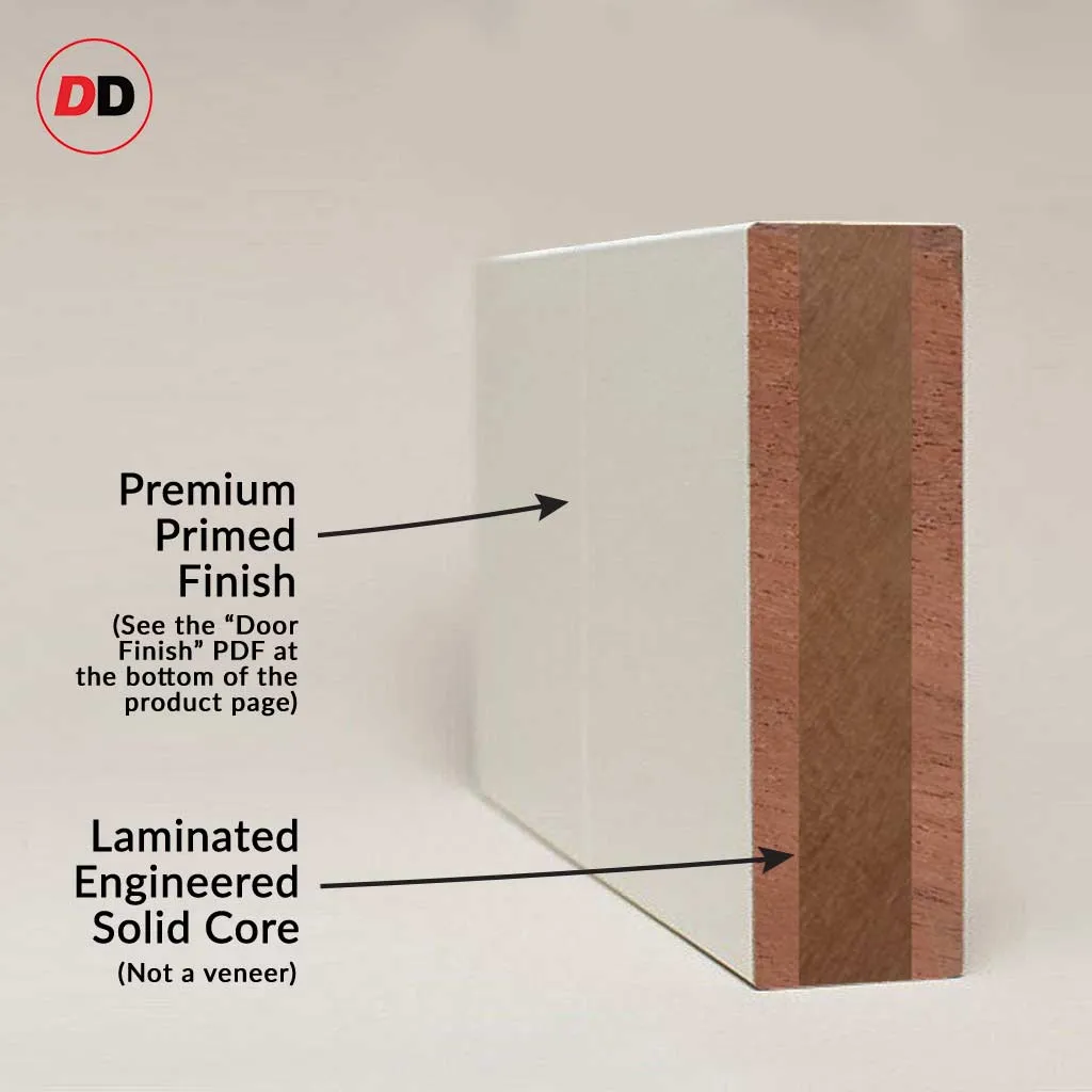 Single Sliding Door & Premium Wall Track - Eco-Urban® Cairo 6 Pane Door DD6419SG Frosted Glass - 6 Colour Options