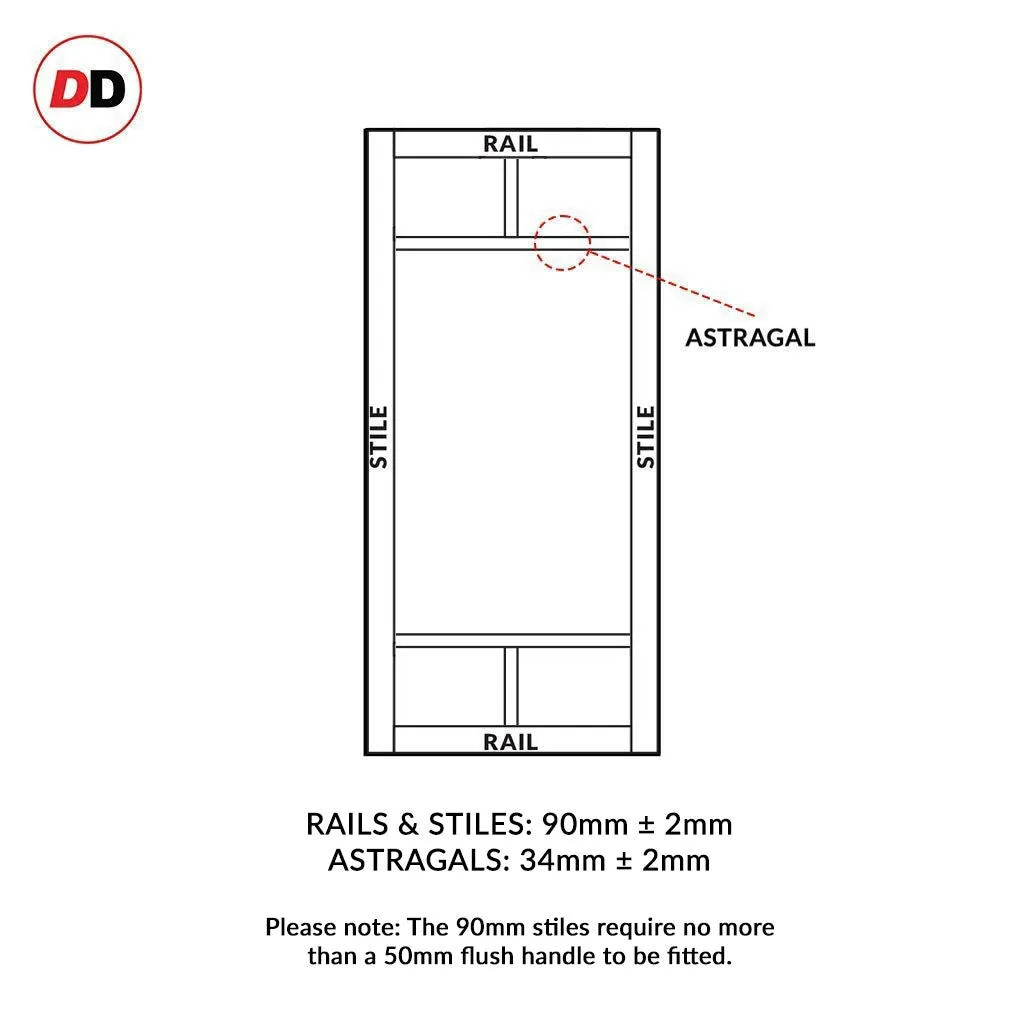 Single Sliding Door & Premium Wall Track - Eco-Urban® Sydney 5 Panel Door DD6417 - 6 Colour Options