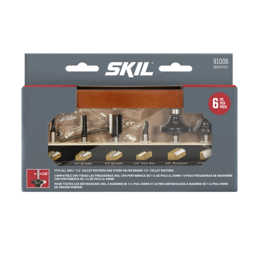 SKIL 91006 6pc Router Bit Set w/ Instructions