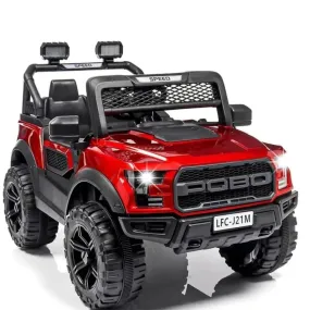 SKYA STAR Pobo Battery Operated Jeep for Kids Ride on Toy Kids Car with Bluetooth Music & Light Electric Car Jeep Battery Car for Kids to Drive [2 to7 Years, Red]