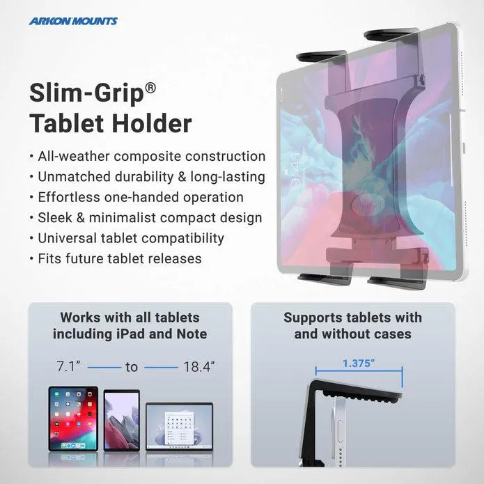 Slim-Grip® Tablet Holder with Clamp Mount and 22" Gooseneck