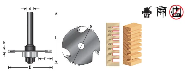 Slotting Cutter Assembly | 1 7⁄8 Dia x 1⁄8 x Various Shank | 53406 | 738685934067