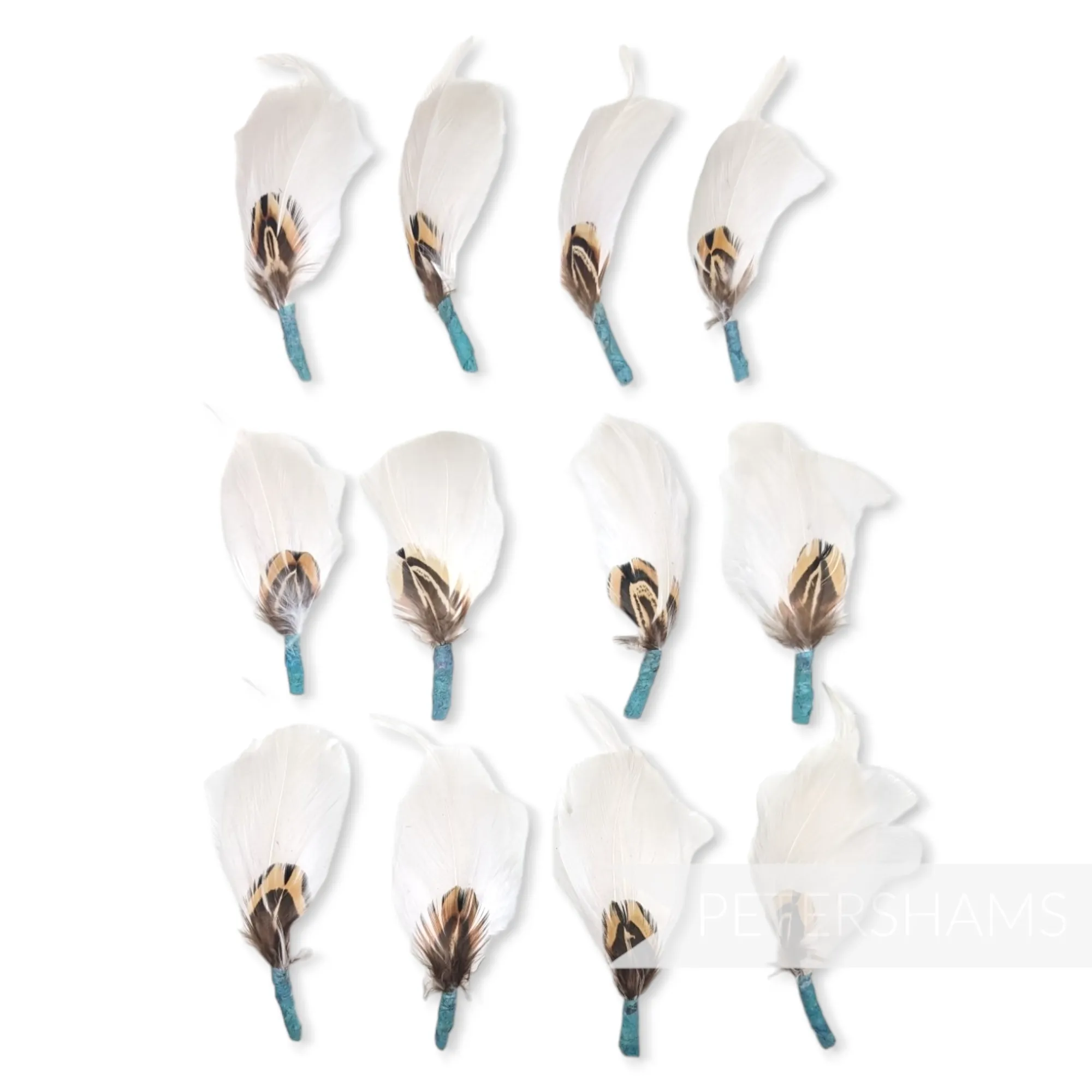 Small White Feather Hat Mounts