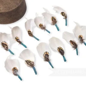 Small White Feather Hat Mounts