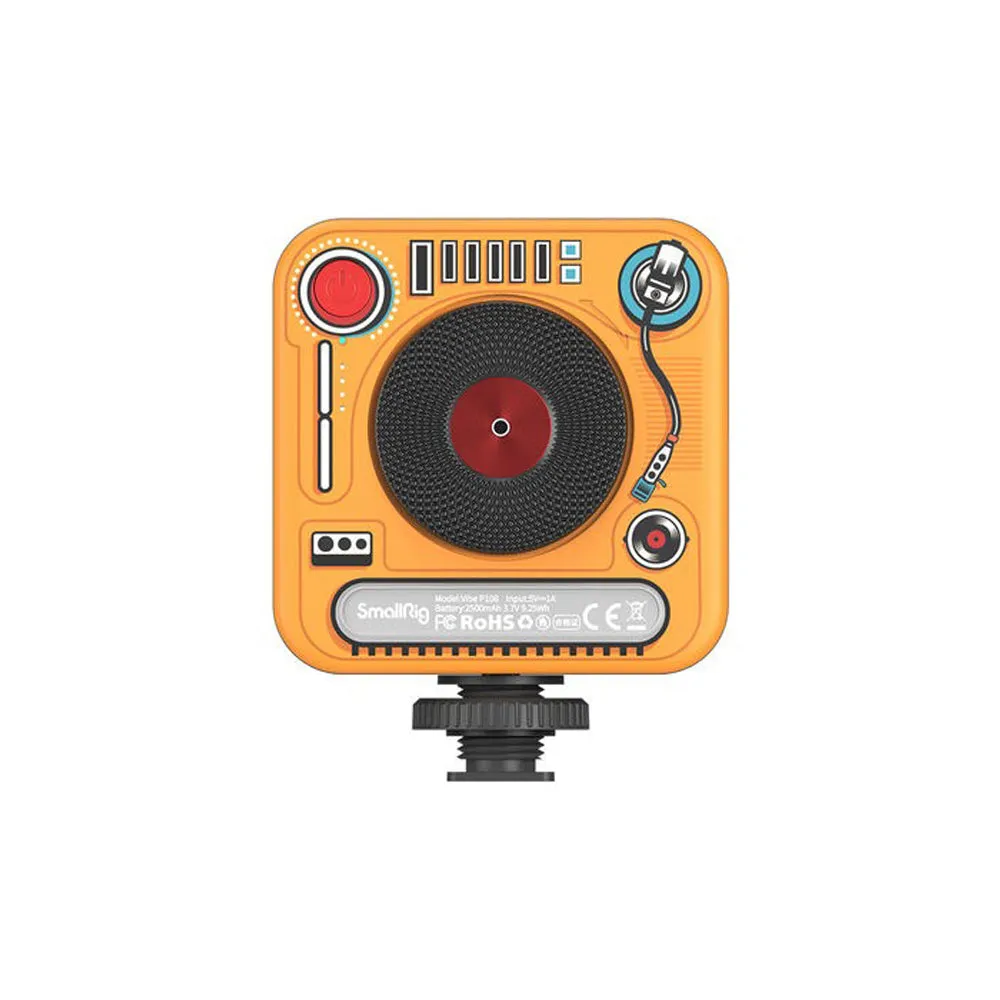 SmallRig Vibe P108 RGB Video Light Built-In 2500mAh Battery with 2700-6500K Color Temperature, 12 Light FX, Shoe Mounts on 3 Sides and Base Adapter, 1-Handed Dimming and CCT Control Wheel for Vlogging 4055