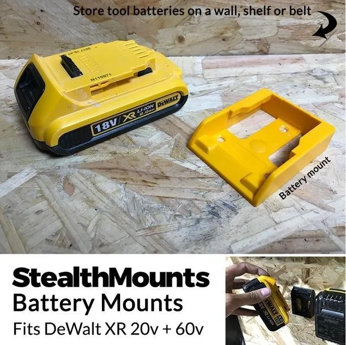 StealthMounts Battery Mounts For DeWalt 20v