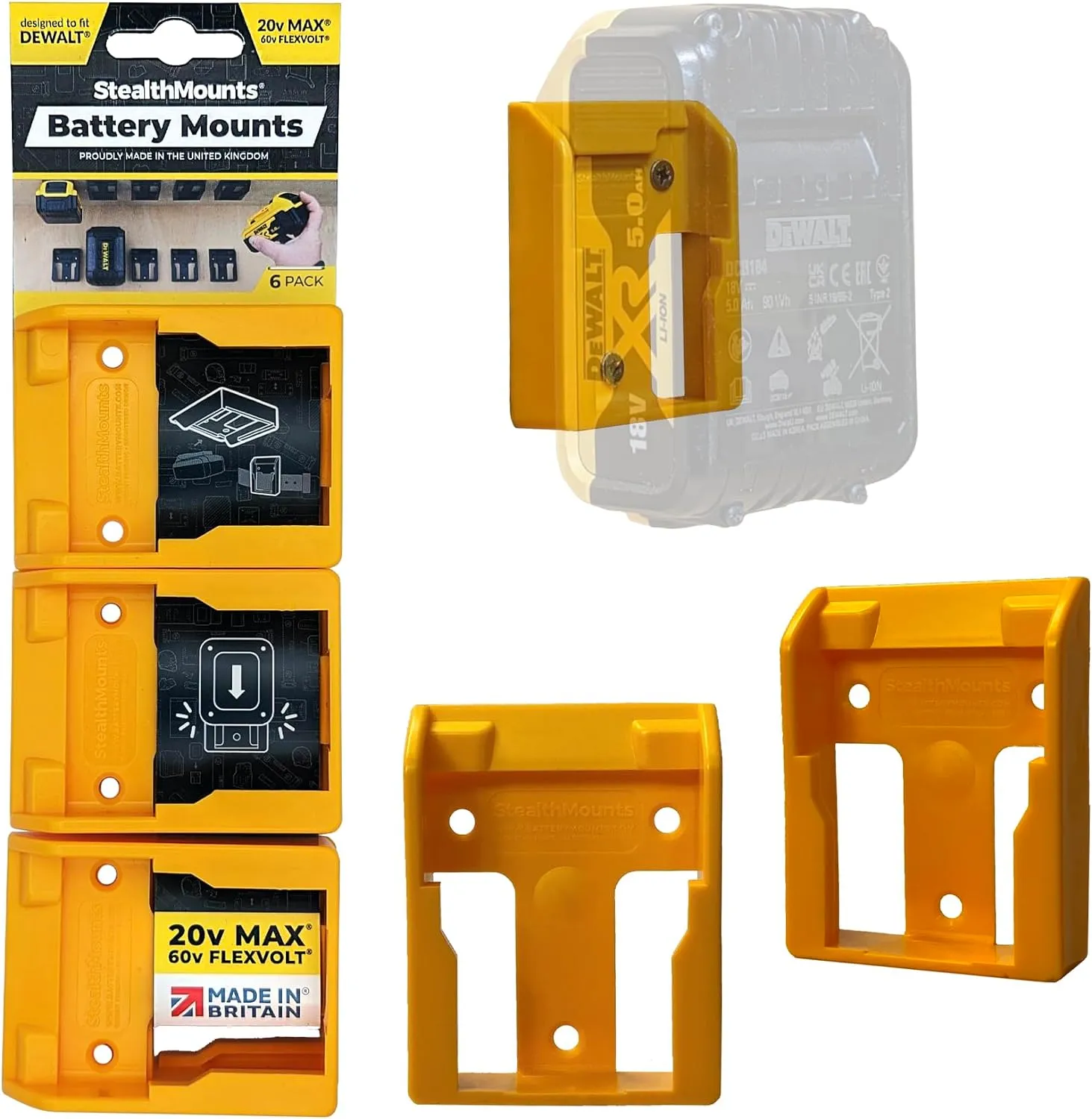 StealthMounts Battery Mounts For DeWalt 20v