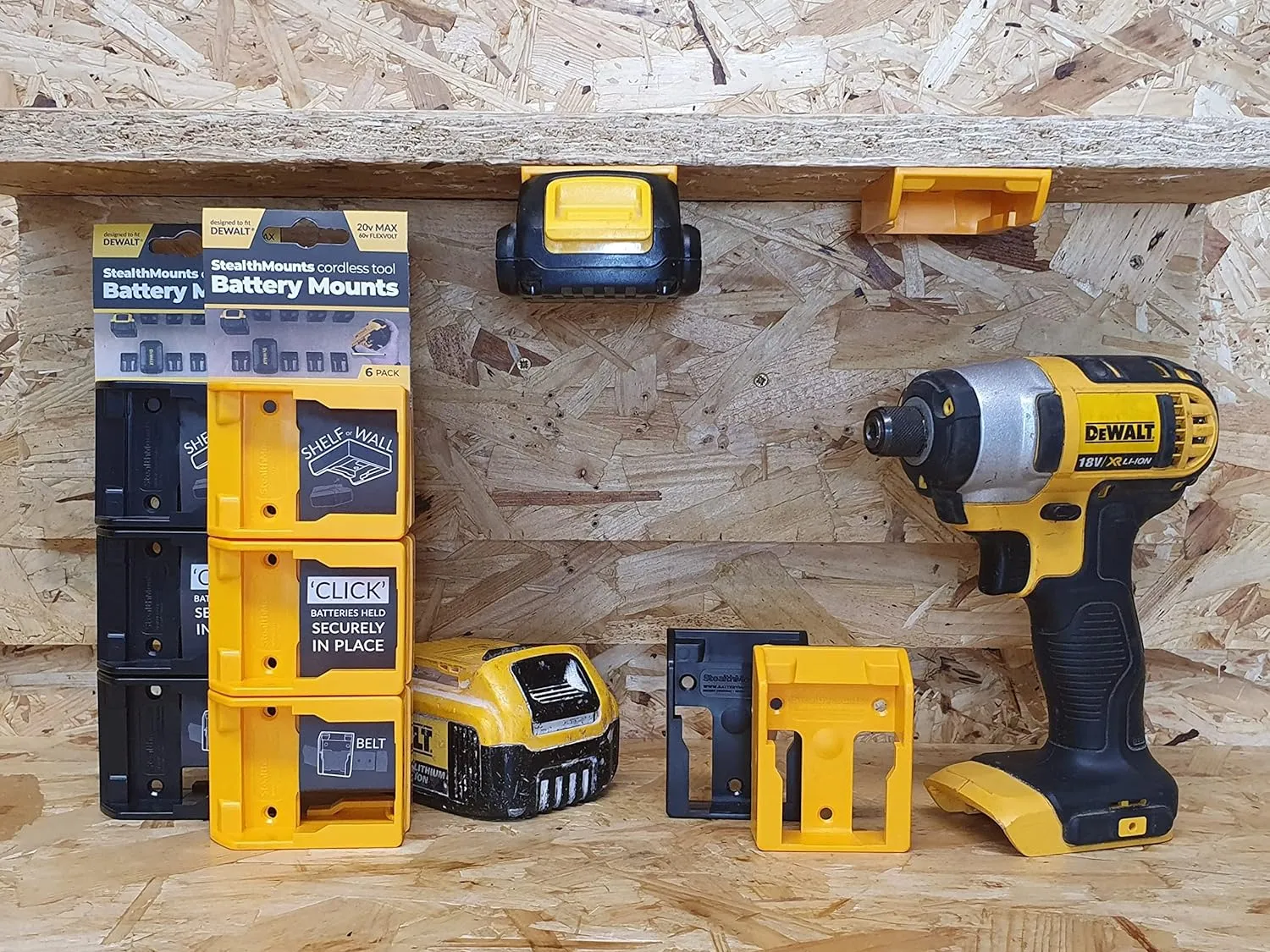 StealthMounts Battery Mounts For DeWalt 20v