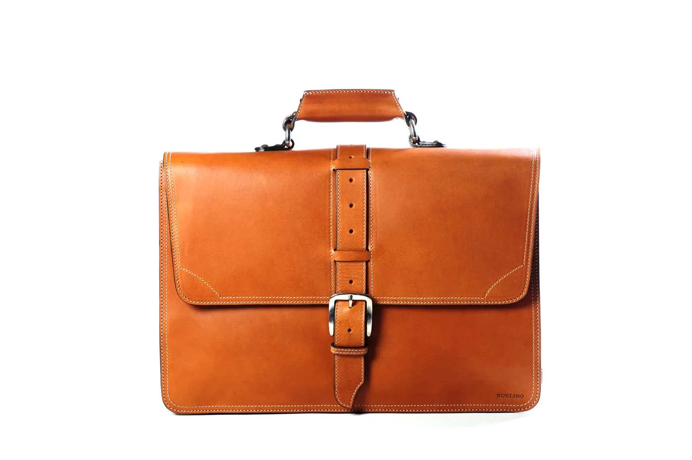 The Cesena Classic Vachetta Leather Briefcase - Terra Tan