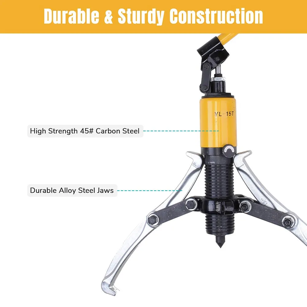 TheLAShop 15 Ton 3in1 Hydraulic Gear Puller 3 Jaws Separator w/ Case