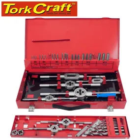 TORK CRAFT TAP AND DIE SET 44PCE 3-12MM HSS IN METAL CASE T9441