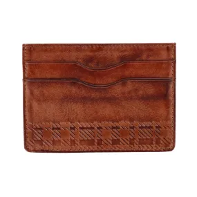 Trafalgar Men's Caelen Plaid Embossed RFID Leather Card Case