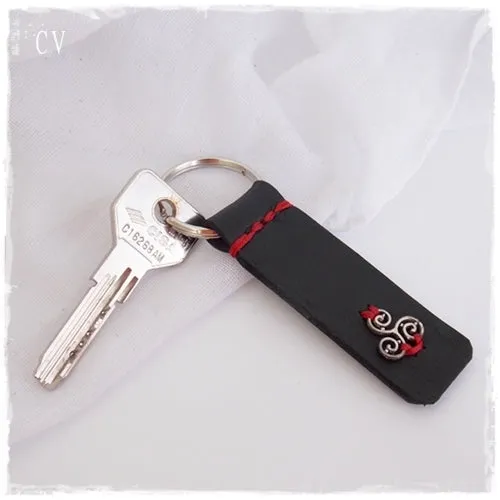 Triskelion Leather Keychain ~