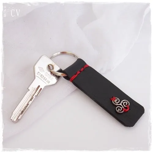 Triskelion Leather Keychain ~