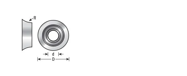 Ultra-Glide High PRFM Ball Bearing Guide | 3⁄4 Overall Dia x 1⁄4 Inner Dia x 1" Radius | 47769 | 738685477694