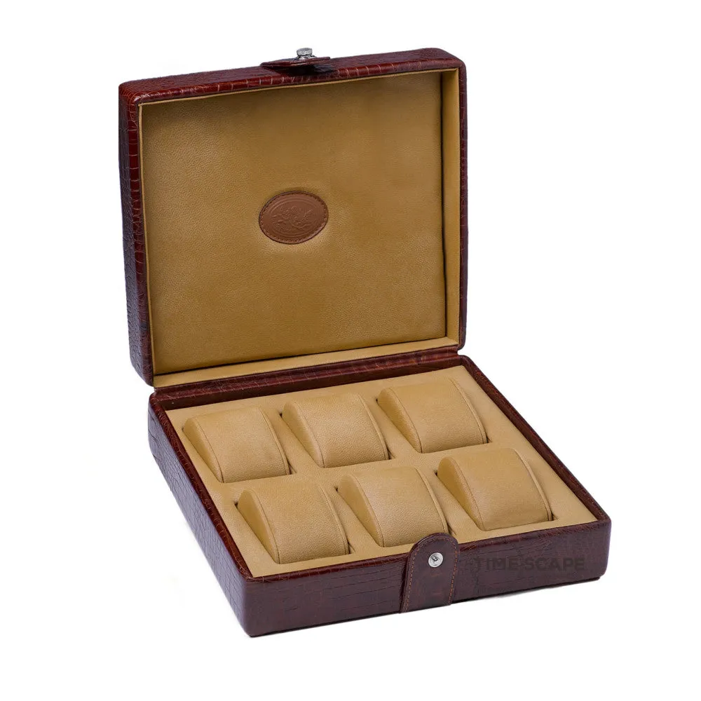 UNDERWOOD (LONDON) - 6-Unit Croco Watch Box | UN210/CBRW