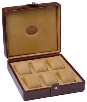 UNDERWOOD (LONDON) - 6-Unit Croco Watch Box | UN210/CBRW