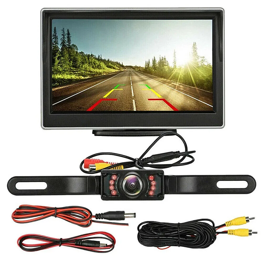 US 5" Monitor Night Vision Backup Camera Wireless Car RearView HD Parking System