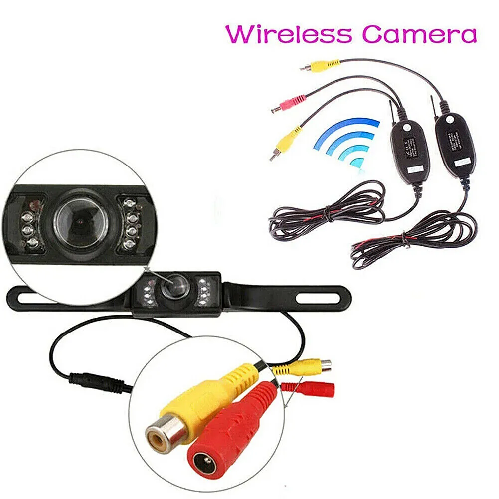 US 5" Monitor Night Vision Backup Camera Wireless Car RearView HD Parking System