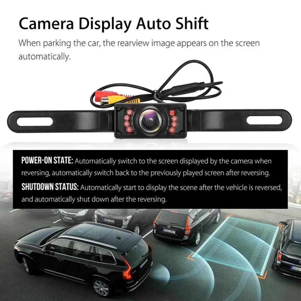 US 5" Monitor Night Vision Backup Camera Wireless Car RearView HD Parking System